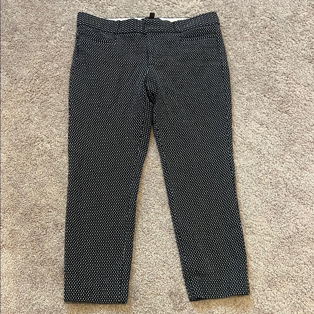 Banana Republic Navy Patterned Dress Pants Cropped/Ankle Length- Size 10 Petite